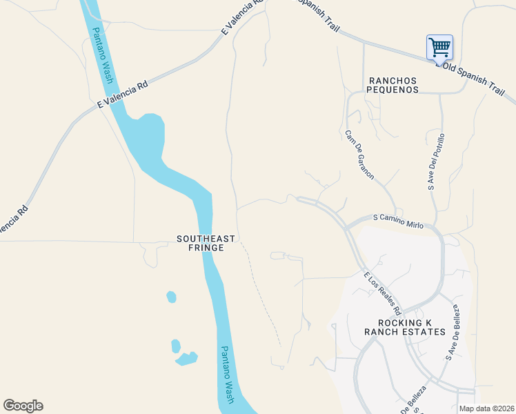 map of restaurants, bars, coffee shops, grocery stores, and more near 12200-12302 East Los Reales Road in Tucson