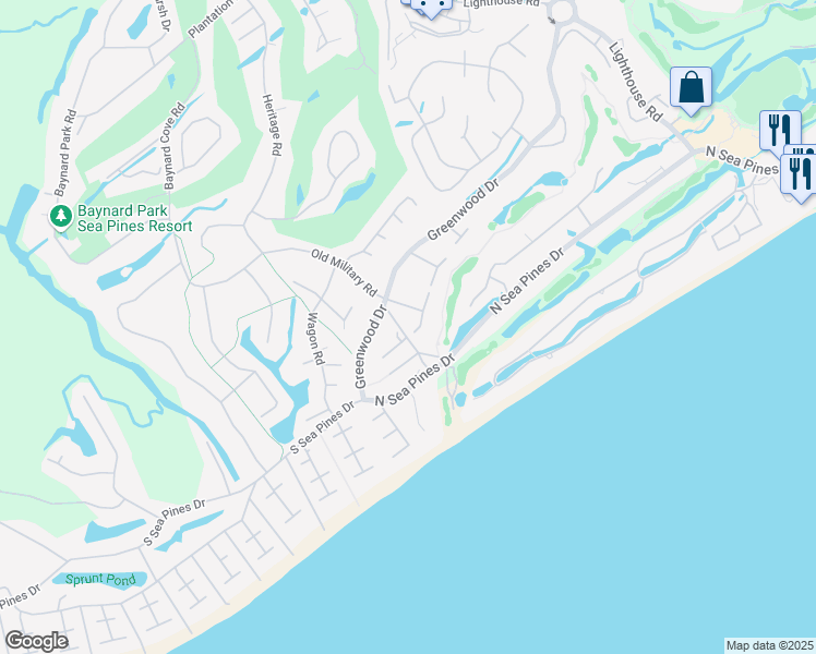map of restaurants, bars, coffee shops, grocery stores, and more near 8 Jessamine Place in Hilton Head Island