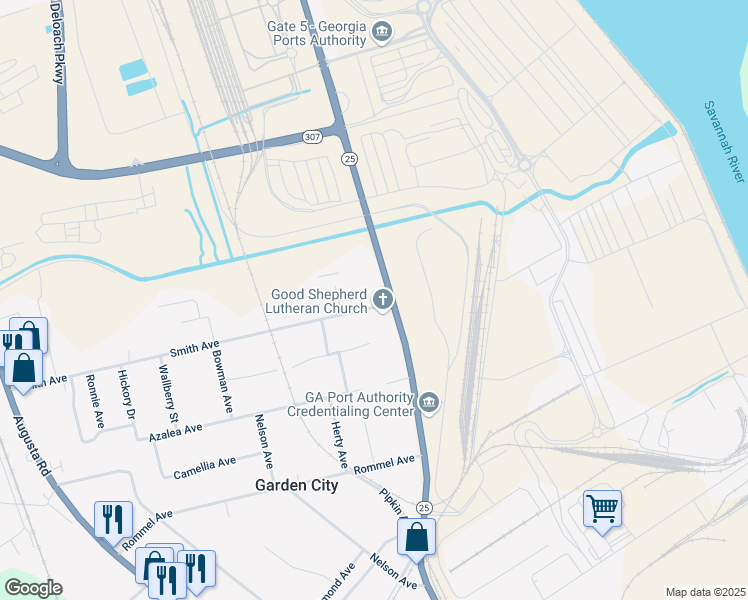 map of restaurants, bars, coffee shops, grocery stores, and more near 35 Main Street in Garden City