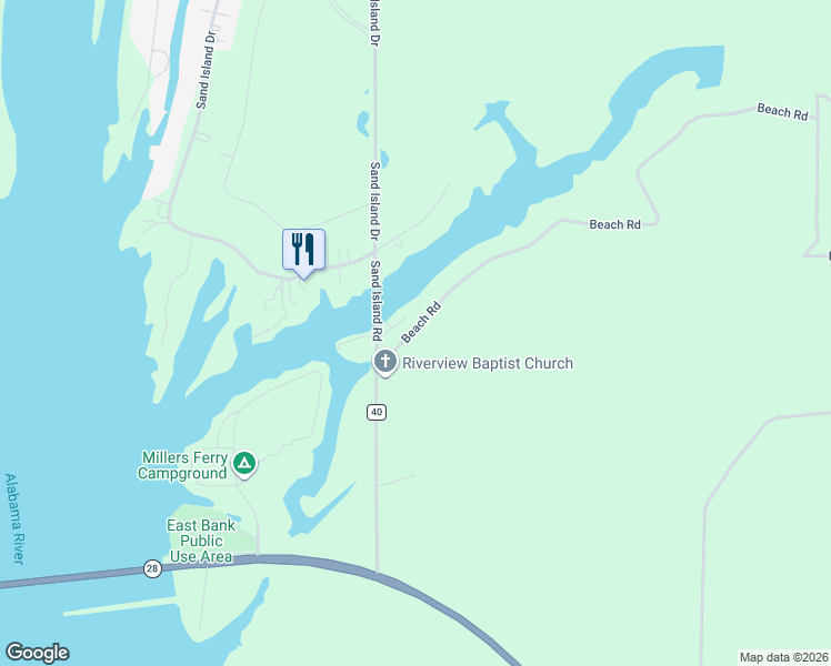 map of restaurants, bars, coffee shops, grocery stores, and more near 435 Beach Road in Camden