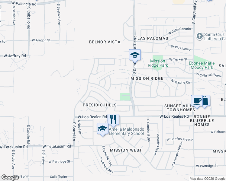 map of restaurants, bars, coffee shops, grocery stores, and more near 7124 South Placita ATOYAC in Tucson