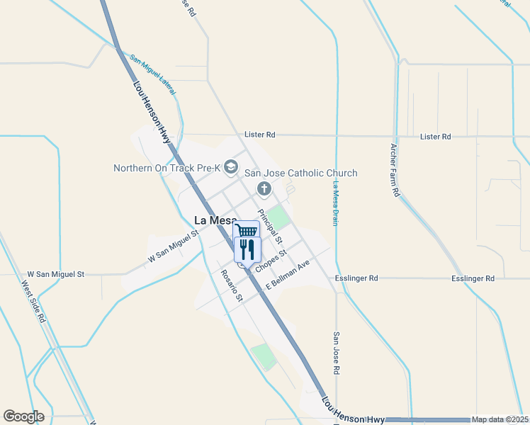 map of restaurants, bars, coffee shops, grocery stores, and more near 317 Josephine Street in La Mesa