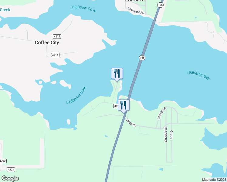 map of restaurants, bars, coffee shops, grocery stores, and more near 8976 Ruby Lane in Frankston