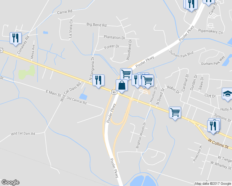 map of restaurants, bars, coffee shops, grocery stores, and more near 1138 Highway 26 in Pooler