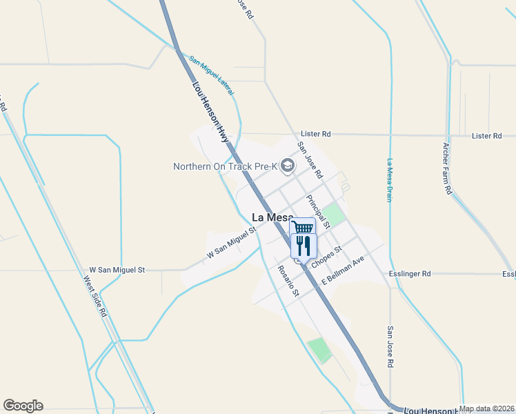 map of restaurants, bars, coffee shops, grocery stores, and more near in La Mesa