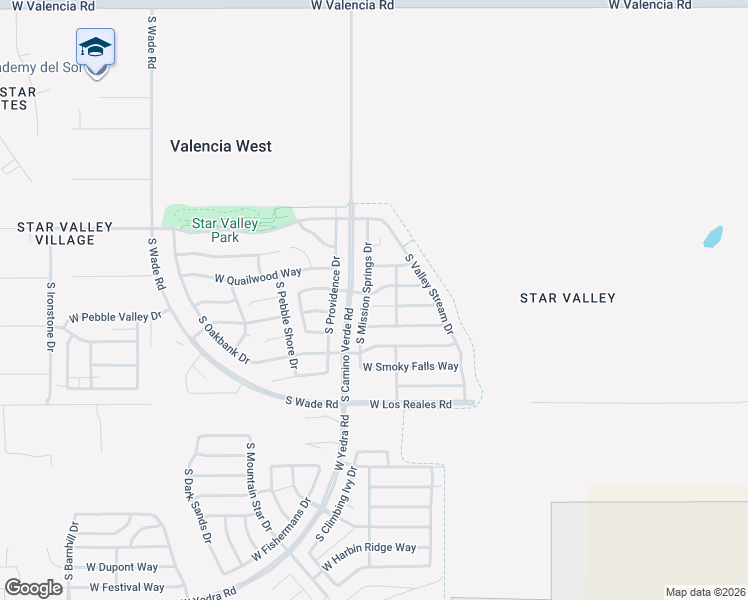 map of restaurants, bars, coffee shops, grocery stores, and more near 6540 West Elk Falls Way in Tucson