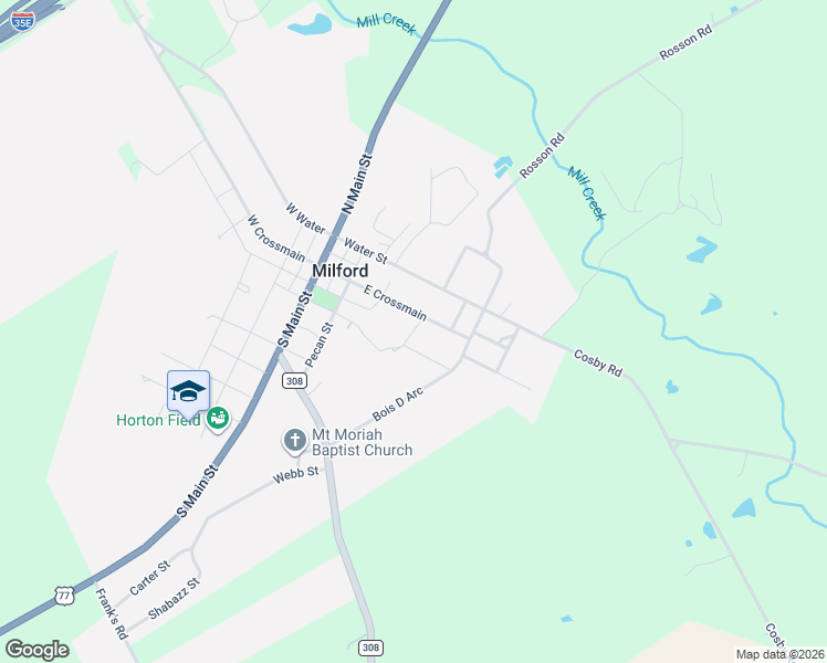 map of restaurants, bars, coffee shops, grocery stores, and more near 402 East Crossmain in Milford
