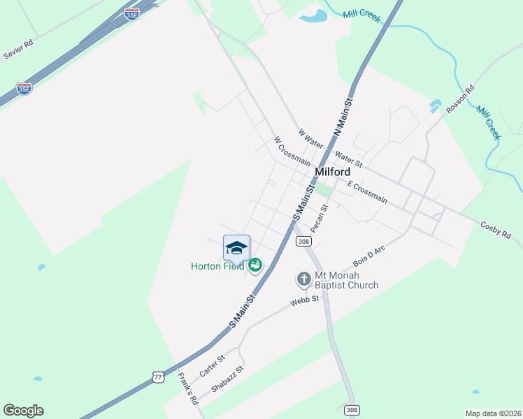 map of restaurants, bars, coffee shops, grocery stores, and more near 205 Dickson Street in Milford