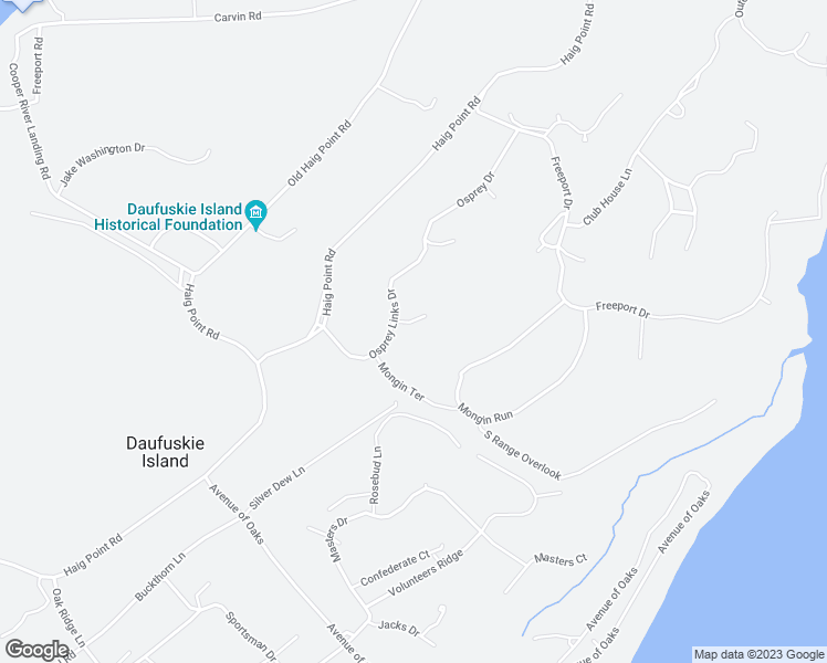 map of restaurants, bars, coffee shops, grocery stores, and more near 4 Maggie Path in Daufuskie Island