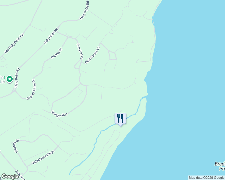 map of restaurants, bars, coffee shops, grocery stores, and more near 20 Freeport Drive in Daufuskie Island