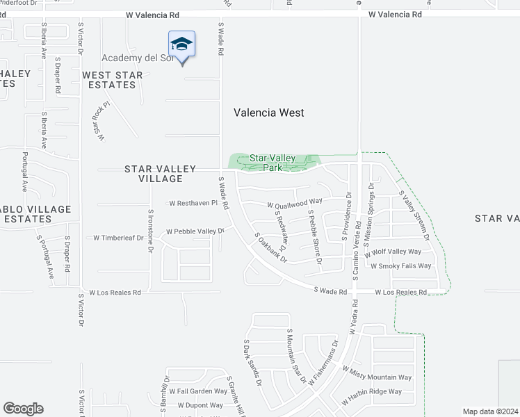map of restaurants, bars, coffee shops, grocery stores, and more near 6887 West Quailwood Way in Tucson