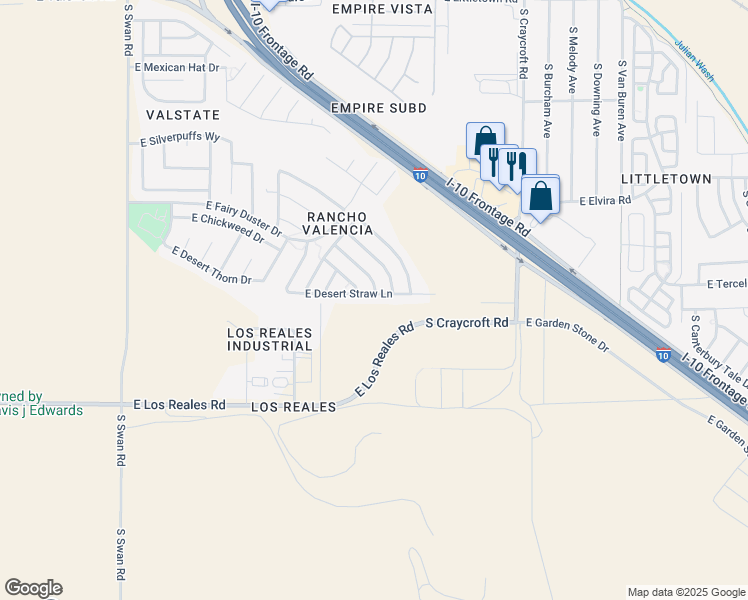 map of restaurants, bars, coffee shops, grocery stores, and more near 5198 East Desert Straw Lane in Tucson
