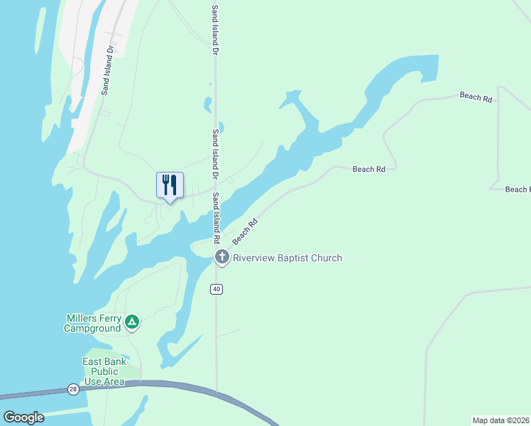 map of restaurants, bars, coffee shops, grocery stores, and more near 435 Beach Road in Camden