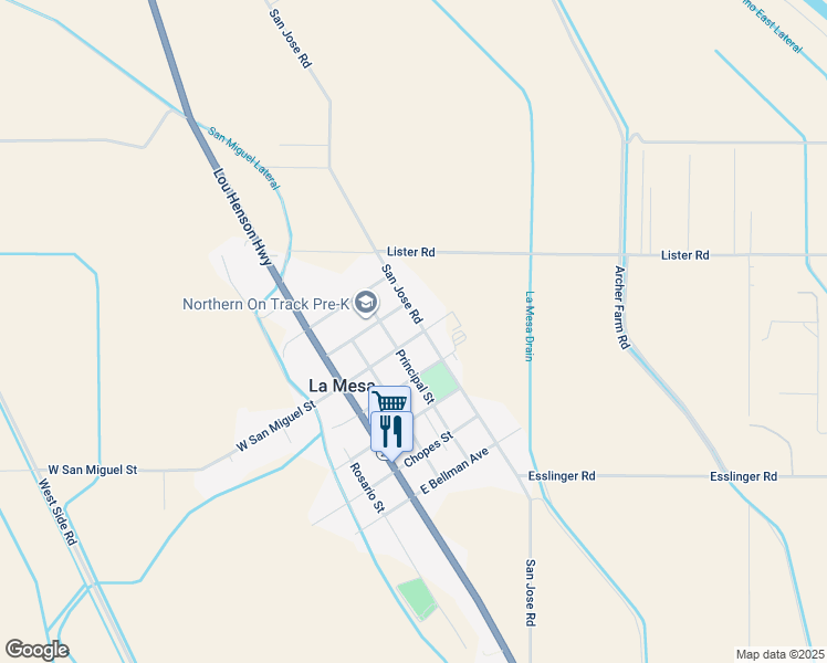 map of restaurants, bars, coffee shops, grocery stores, and more near 1155 San Jose Road in La Mesa