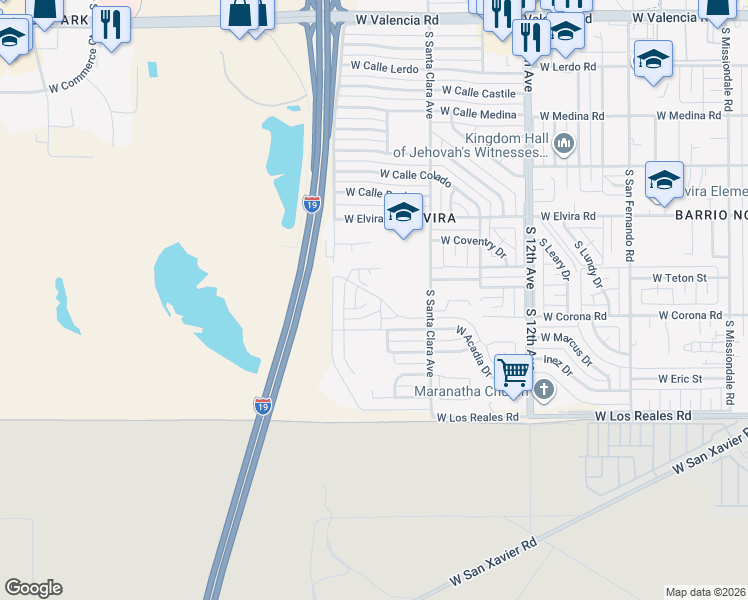 map of restaurants, bars, coffee shops, grocery stores, and more near 922 West Oahu Place in Tucson