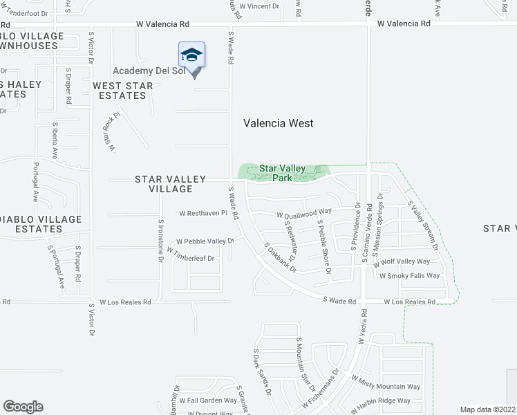 map of restaurants, bars, coffee shops, grocery stores, and more near 6922 West Quailwood Way in Tucson