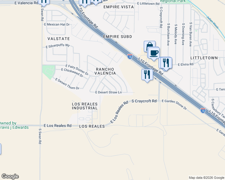 map of restaurants, bars, coffee shops, grocery stores, and more near 7047 South Red Maids Drive in Tucson