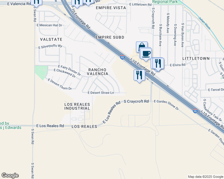 map of restaurants, bars, coffee shops, grocery stores, and more near 7040 South Blueeyes Drive in Tucson