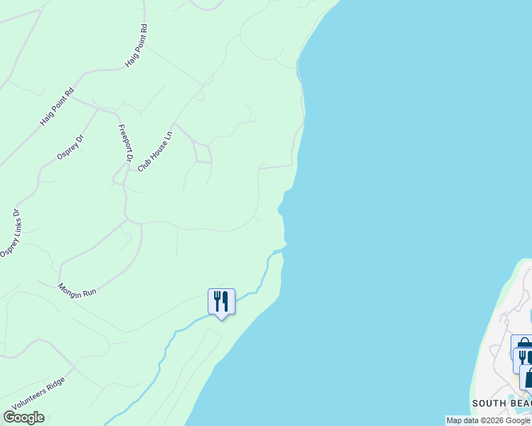 map of restaurants, bars, coffee shops, grocery stores, and more near 2 Ocean Watch in Daufuskie Island