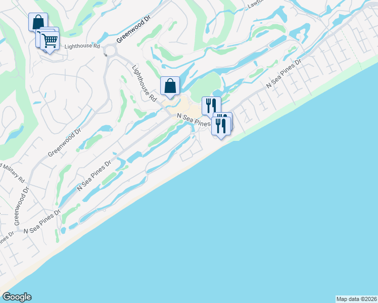 map of restaurants, bars, coffee shops, grocery stores, and more near 34 South Beach Lagoon Drive in Daufuskie Island