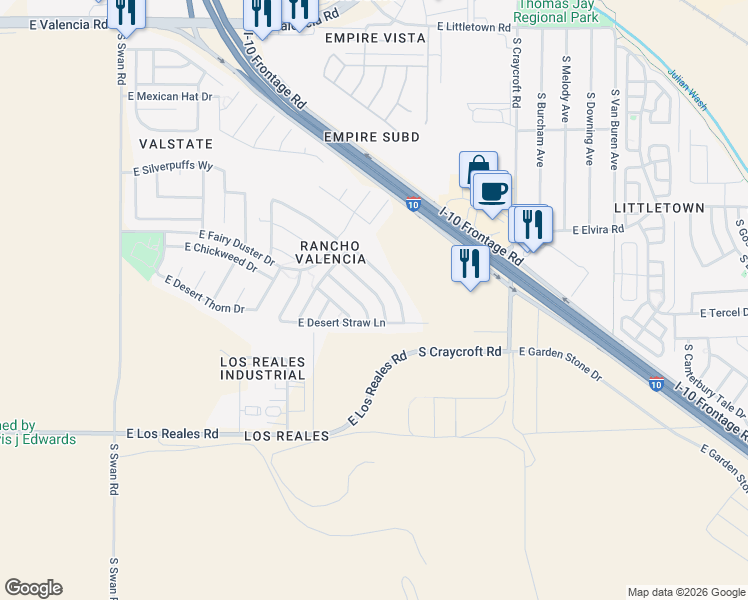 map of restaurants, bars, coffee shops, grocery stores, and more near 7016 South Blueeyes Drive in Tucson