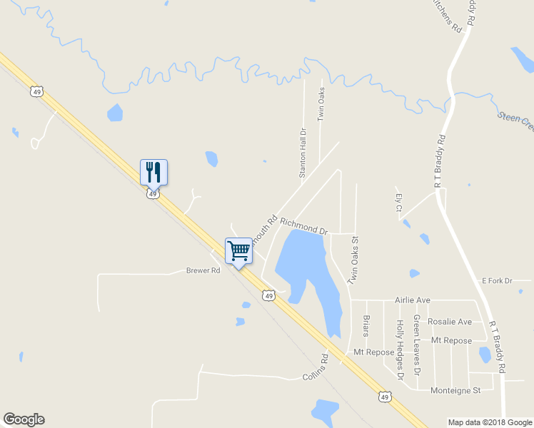 map of restaurants, bars, coffee shops, grocery stores, and more near 139 Monmouth Road in Florence