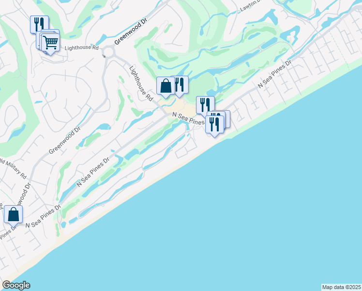 map of restaurants, bars, coffee shops, grocery stores, and more near 34 South Beach Lagoon Drive in Daufuskie Island
