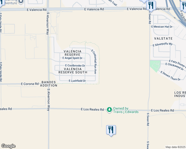 map of restaurants, bars, coffee shops, grocery stores, and more near 4243 East Shadow Branch Drive in Tucson