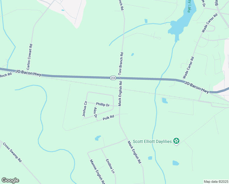 map of restaurants, bars, coffee shops, grocery stores, and more near 2216 Georgia 204 in Ellabell