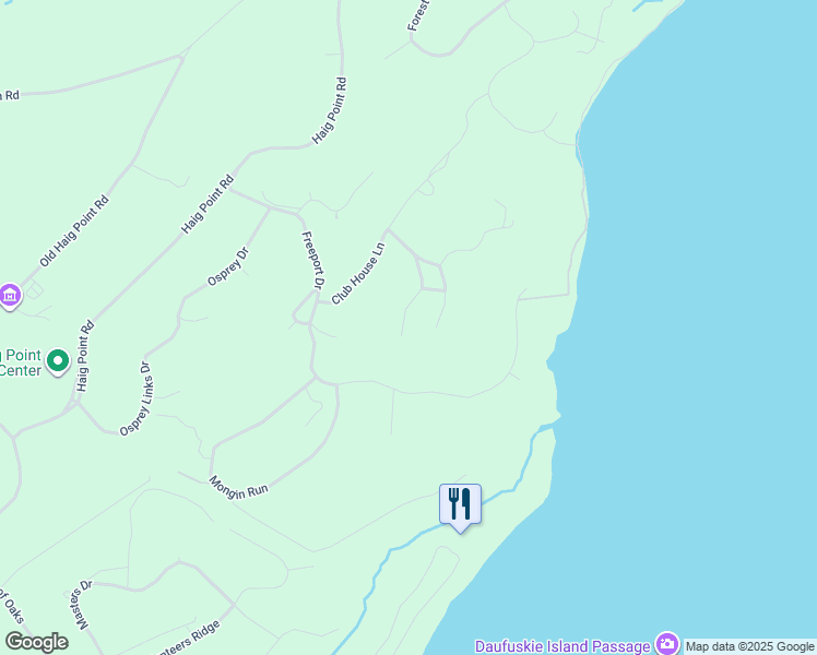 map of restaurants, bars, coffee shops, grocery stores, and more near 29 Carnoustie Court in Daufuskie Island