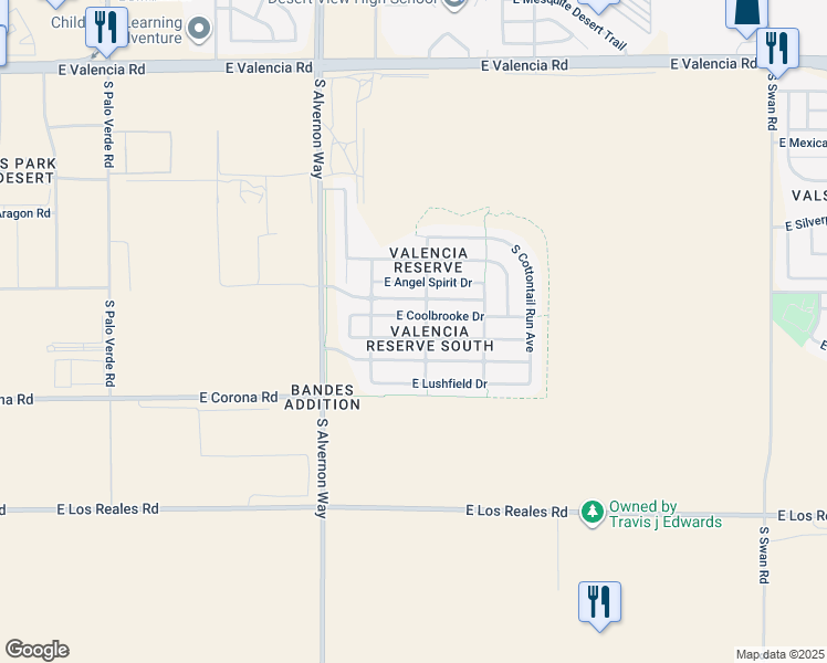 map of restaurants, bars, coffee shops, grocery stores, and more near 4055 East Stony Meadow Drive in Tucson