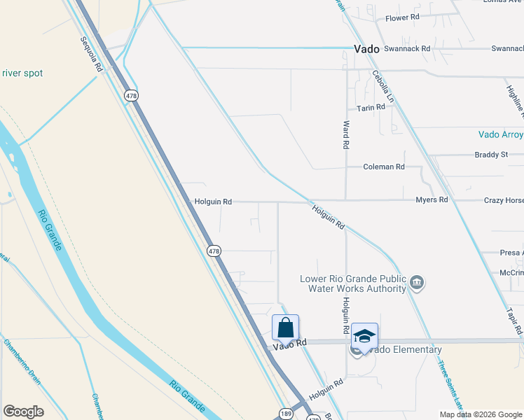 map of restaurants, bars, coffee shops, grocery stores, and more near 26-0-26-4 Indio Way in Vado