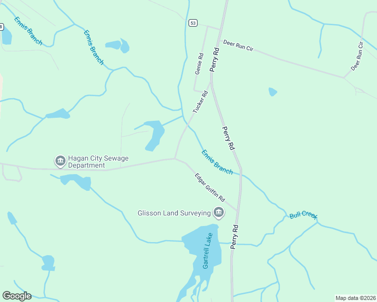 map of restaurants, bars, coffee shops, grocery stores, and more near 60 Tucker Road in Claxton