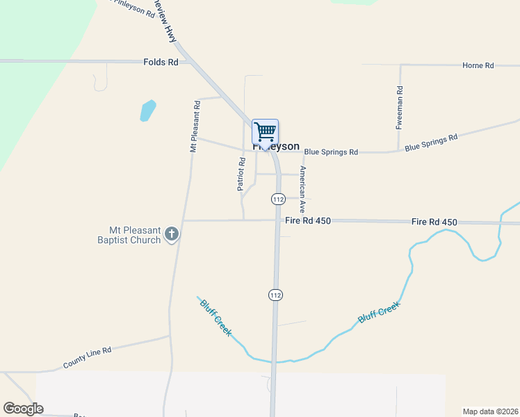 map of restaurants, bars, coffee shops, grocery stores, and more near Patriot Road in Pineview