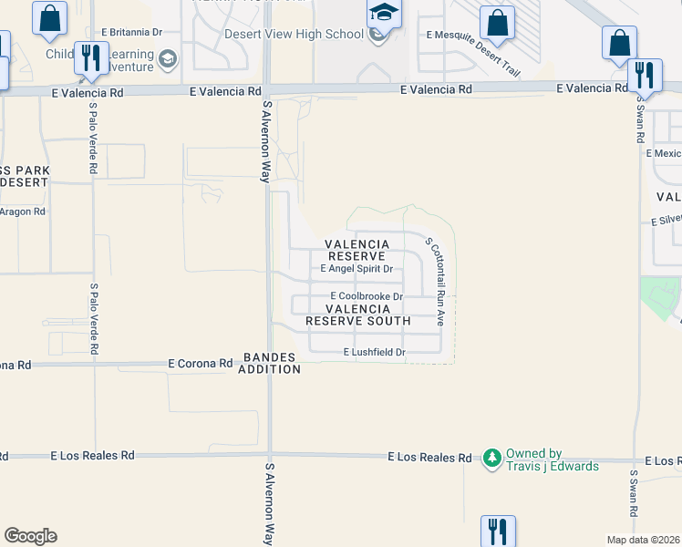 map of restaurants, bars, coffee shops, grocery stores, and more near 4072 East ANGEL SPIRIT Drive in Tucson
