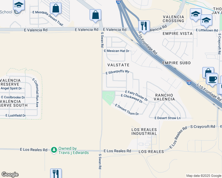 map of restaurants, bars, coffee shops, grocery stores, and more near 4768 East Starflower Street in Tucson