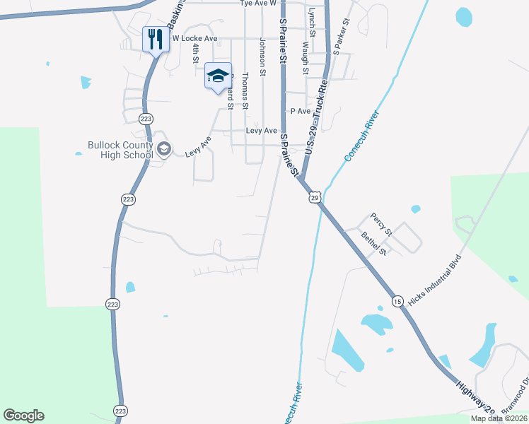 map of restaurants, bars, coffee shops, grocery stores, and more near 209-219 April Street in Union Springs