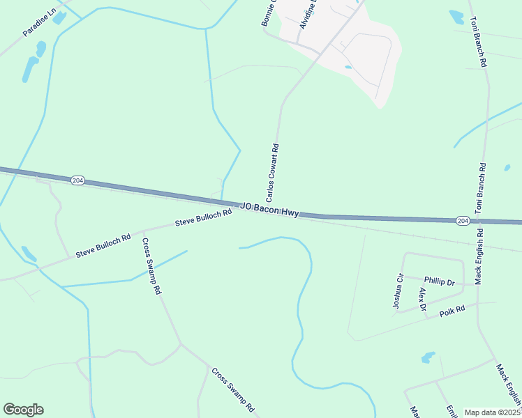 map of restaurants, bars, coffee shops, grocery stores, and more near 2216 Georgia 204 in Ellabell