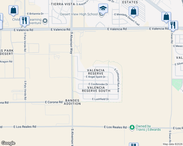 map of restaurants, bars, coffee shops, grocery stores, and more near 4046 East Agate Knoll Drive in Tucson