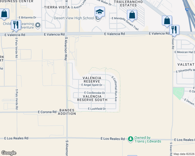 map of restaurants, bars, coffee shops, grocery stores, and more near 4140 East Cameo Point Drive in Tucson