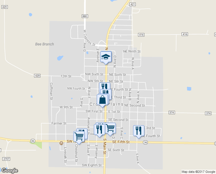 map of restaurants, bars, coffee shops, grocery stores, and more near 408 North Main Street in Cross Plains
