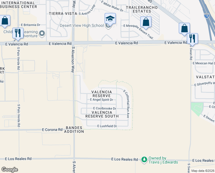 map of restaurants, bars, coffee shops, grocery stores, and more near 4123 East Cameo Point Drive in Tucson
