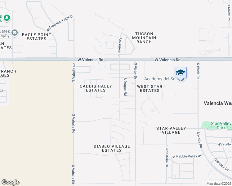 map of restaurants, bars, coffee shops, grocery stores, and more near 6708 South Iberia Avenue in Tucson