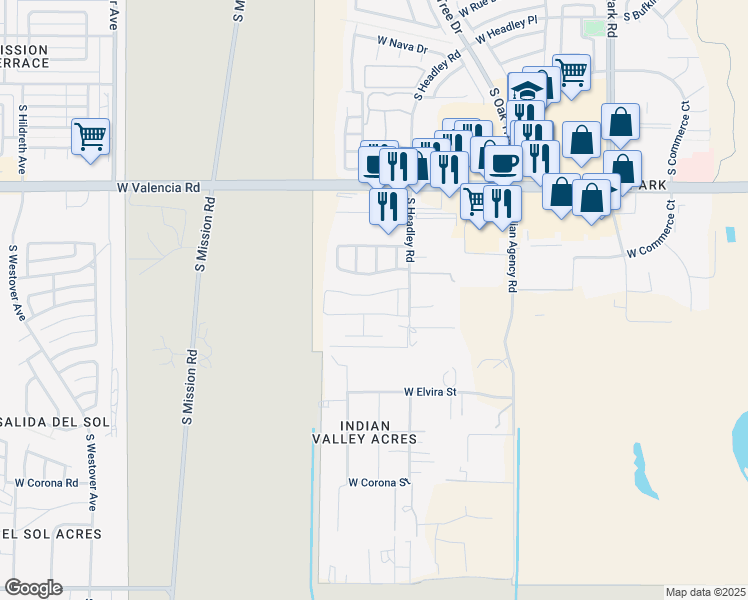 map of restaurants, bars, coffee shops, grocery stores, and more near 1983 West Calle Cielo De Oro in Tucson