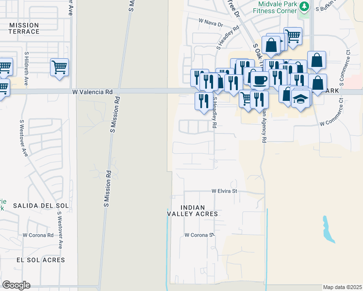 map of restaurants, bars, coffee shops, grocery stores, and more near 2037 Calle Cielo De Oro in Tucson
