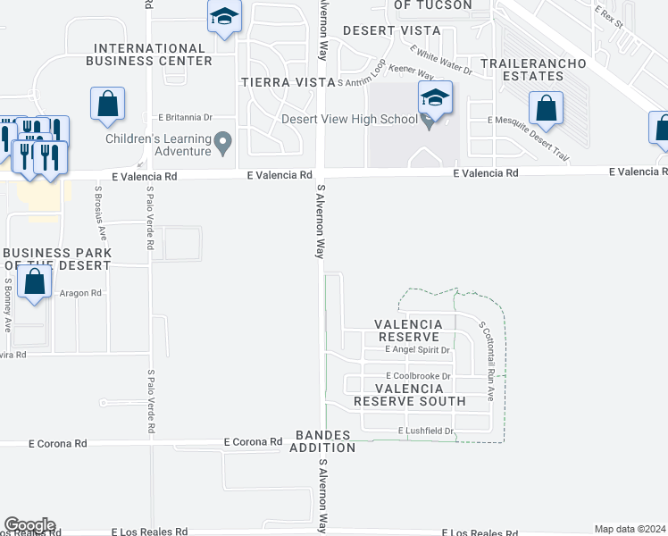 map of restaurants, bars, coffee shops, grocery stores, and more near 3915 East Atherton Drive in Tucson