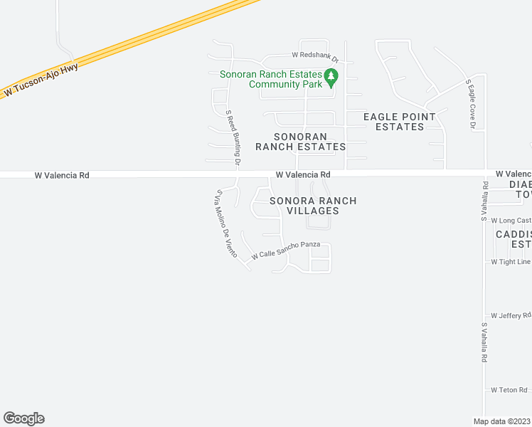 map of restaurants, bars, coffee shops, grocery stores, and more near 8400 West Benidorm Loop in Tucson