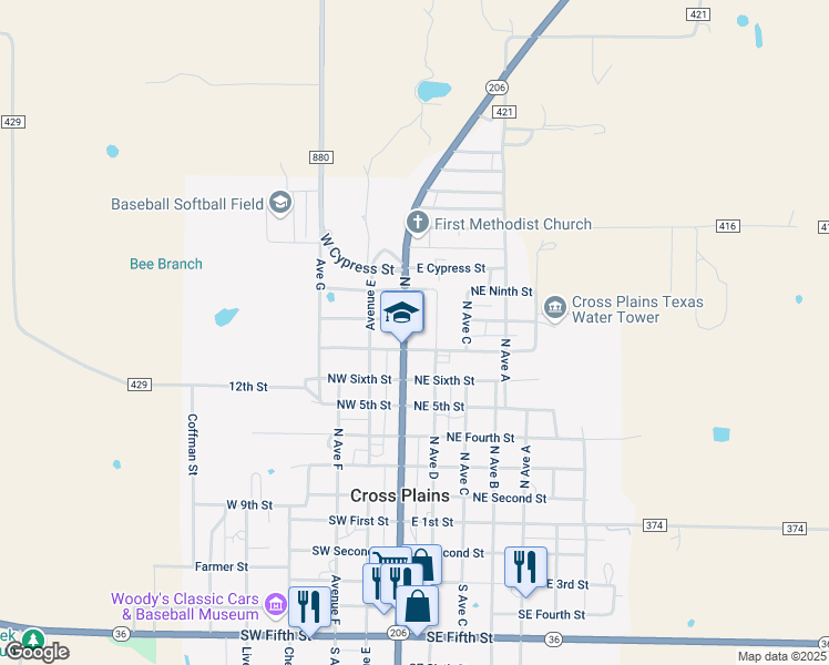 map of restaurants, bars, coffee shops, grocery stores, and more near 700 North Main Street in Cross Plains