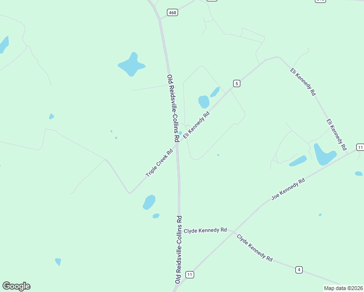 map of restaurants, bars, coffee shops, grocery stores, and more near 2470 Old Reidsville-Collins Road in Collins