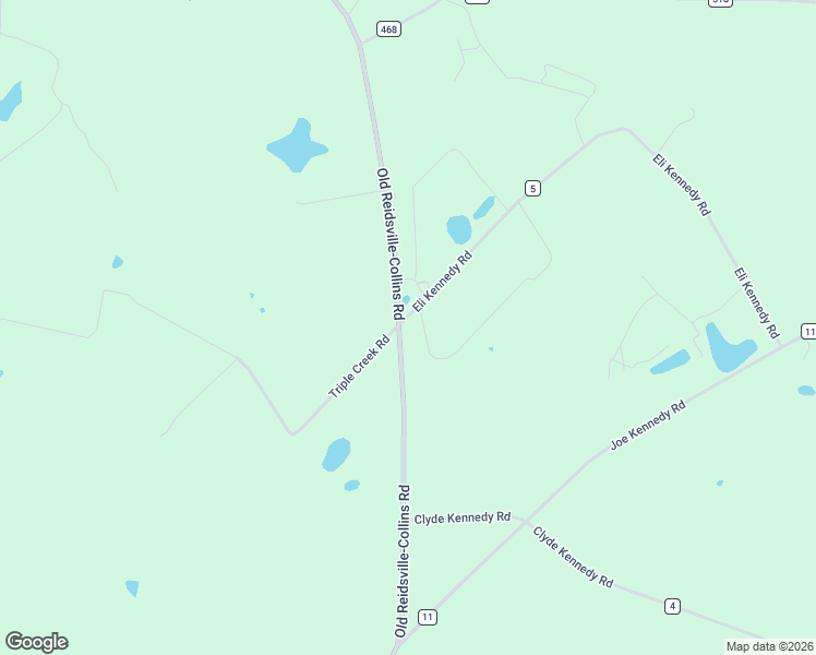 map of restaurants, bars, coffee shops, grocery stores, and more near 2470 Old Reidsville-Collins Road in Collins